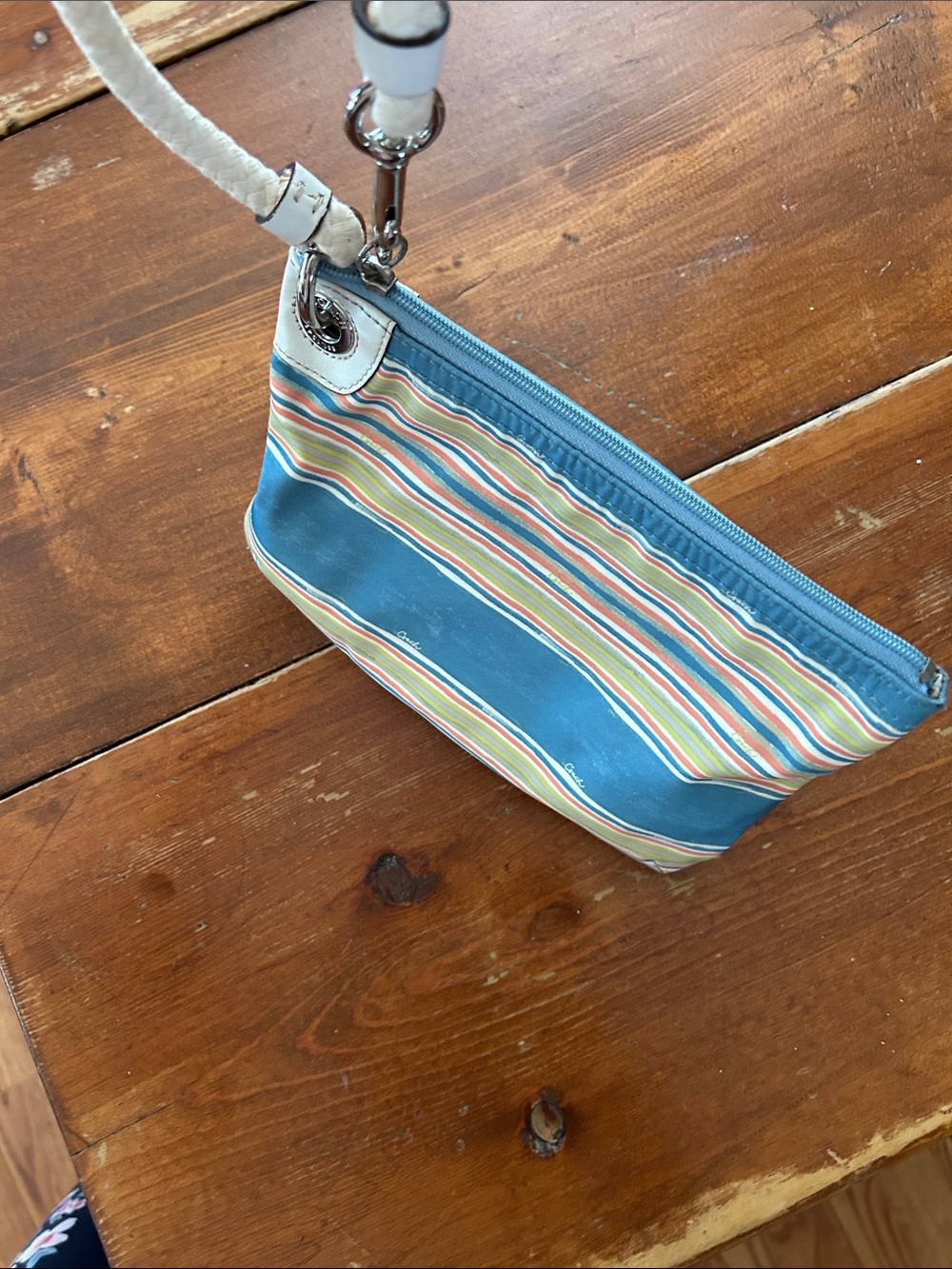 Coach Striped Wristlet in Blue and Multi-Color - Picture 4 of 5